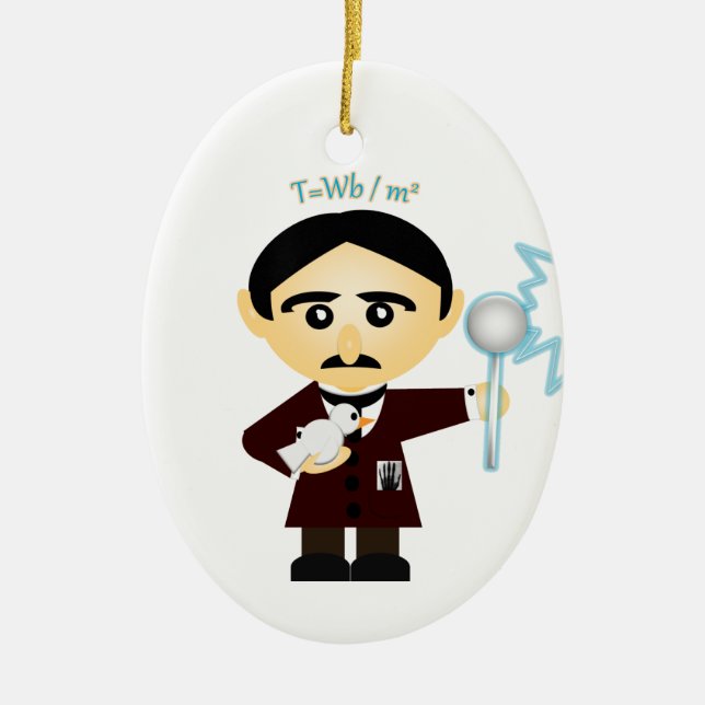Tesla Ceramic Ornament (Front)