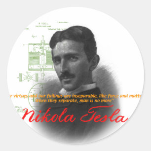 Tesla Classic Round Sticker