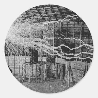 tesla classic round sticker