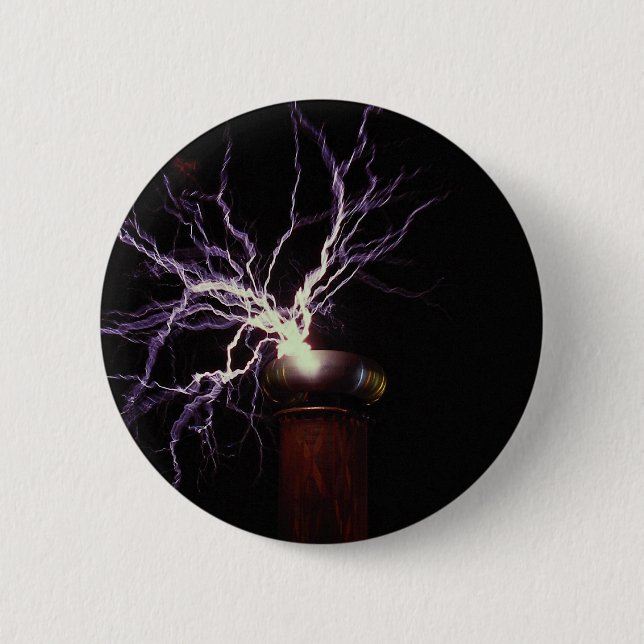 Tesla coil arcing 2 inch round button (Front)