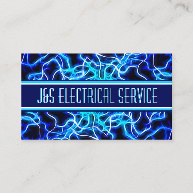 Tesla Coil Lightning Electrician Home Automation Business Card (Front)