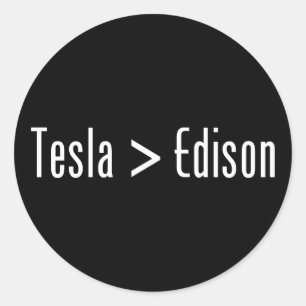Tesla > Edison Classic Round Sticker