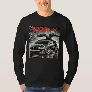 Tesla Model X Electric SUV Design Futuristic EV T-Shirt