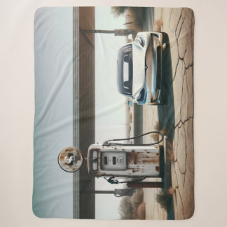 Tesla Old Gas EV Sherpa Blanket