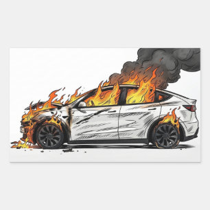 Tesla on Fire Sticker