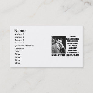 Tesla Our Machinery Driven Power Obtainable At Any Business Card