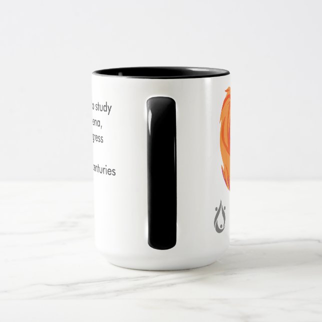 Tesla Quote Mug with Phoenix Bird Artwork (Handle)