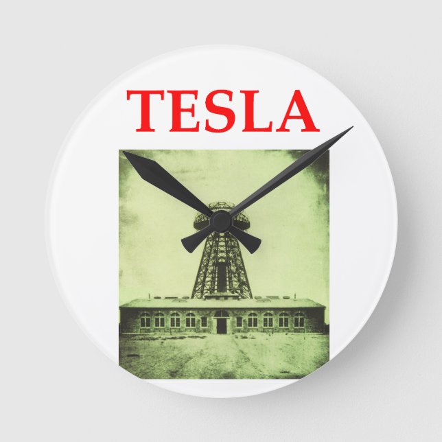 tesla round clock (Front)