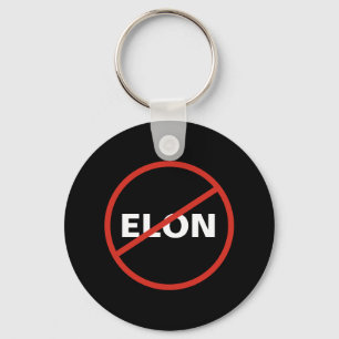 Tesla - Simple ANTI ELON - black Keychain