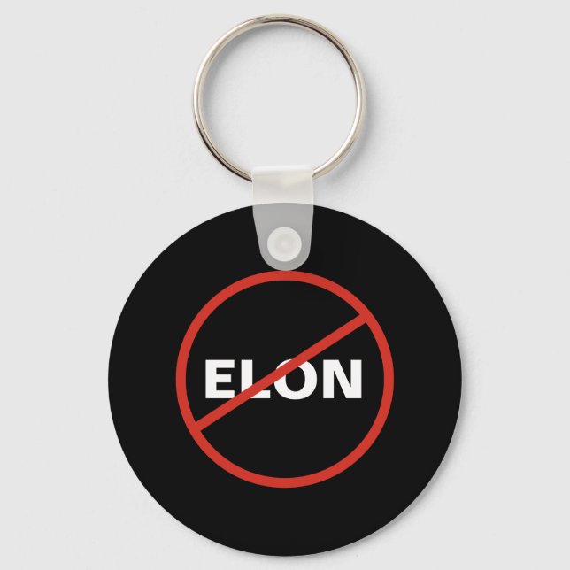 Tesla - Simple ANTI ELON - black Keychain (Front)