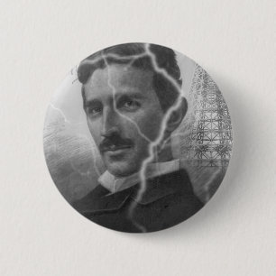 Tesla, The Lightning Man 2 Inch Round Button