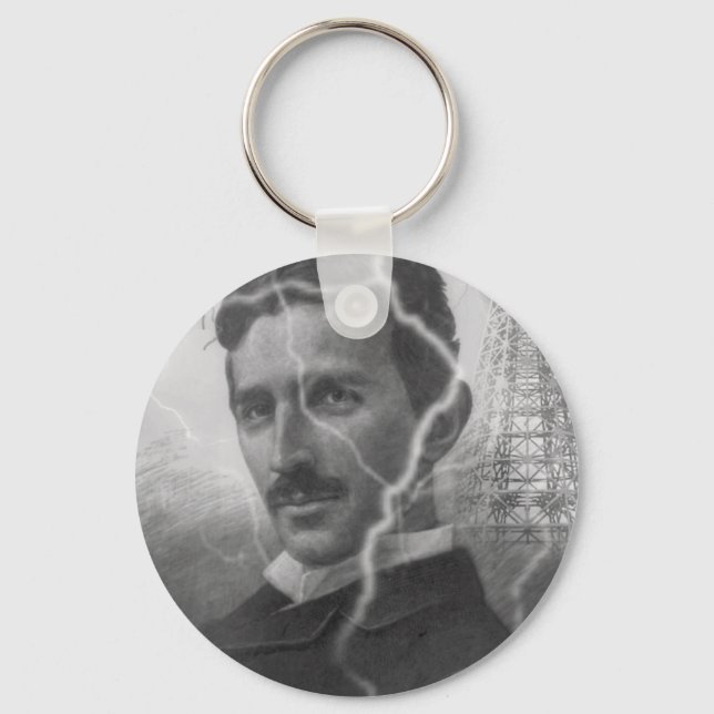Tesla, The Lightning Man Keychain (Front)