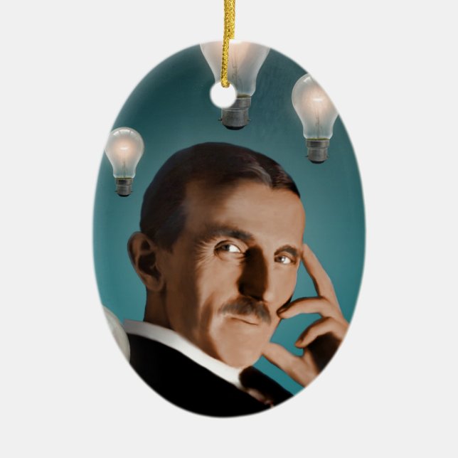 Tesla's Dream Ceramic Ornament (Front)