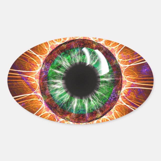Tesla's Other Eye Fractal Art Oval Sticker (Front)
