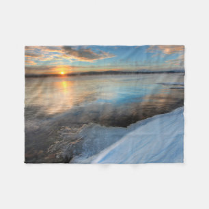 Teslin Lake After A Clearing Storm, Yukon Fleece Blanket