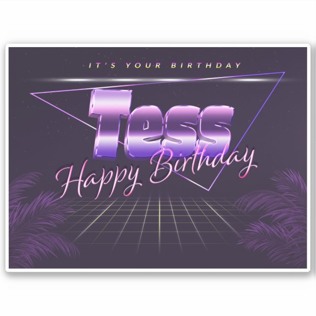 Tess Name First name lila retro Sticker (Front)
