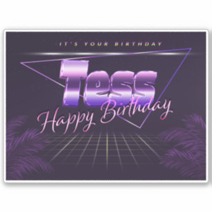 Tess Name Vorname lila retro Sticker Geburtstag