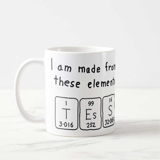 Tess periodic table name mug (Left)