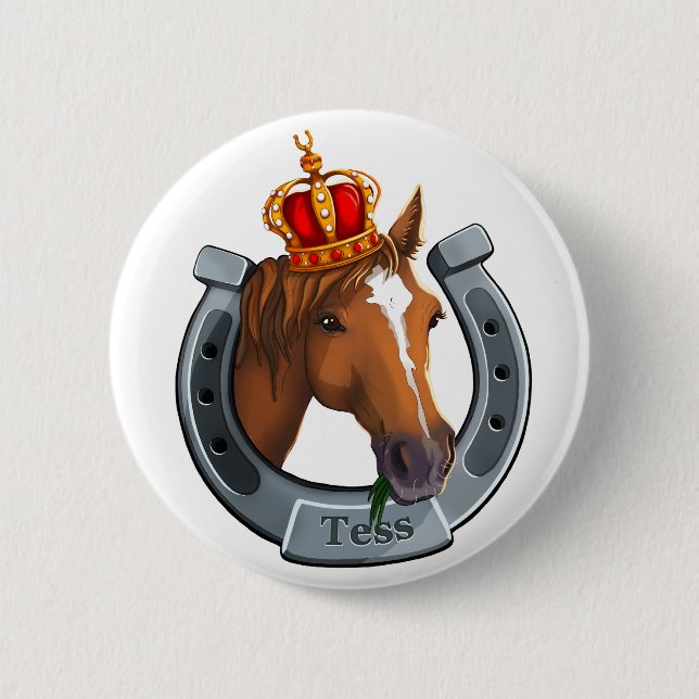 Tess the Queen mare 2 Inch Round Button (Front)
