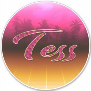 Tess Vorname Name golden pink Aufkleber Sticker