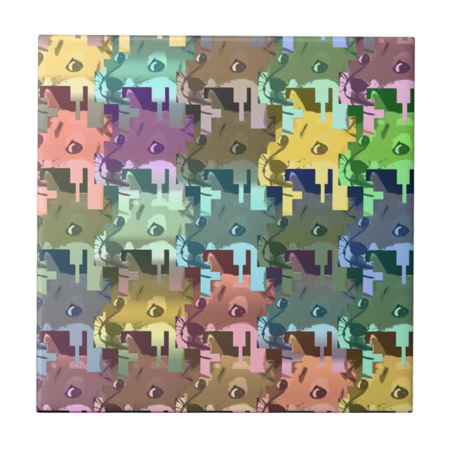 Tesselated Doge Art Ceramic Tile (Front)