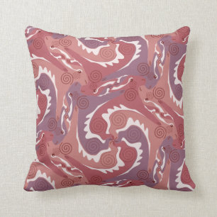 Tesselation de lièvres torse Coussin rouge doux 8