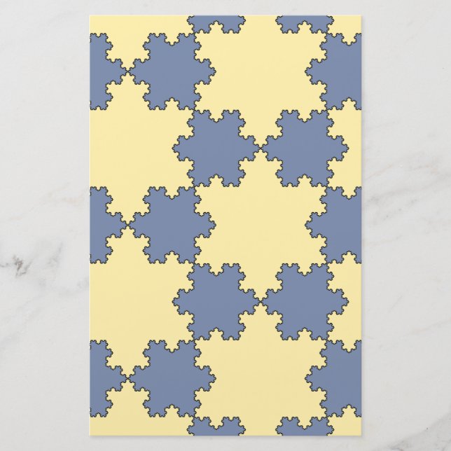 Tessellated Koch Snowflakes (Fractal Pattern) Stationery (Front)