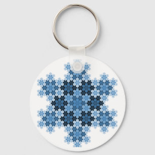 Tessellated Koch Snowflakes Keychain