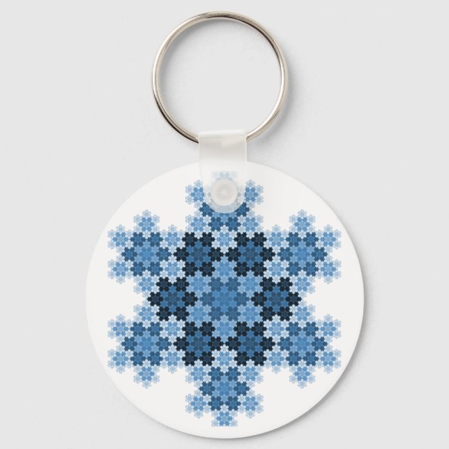 Tessellated Koch Snowflakes Keychain (Front)
