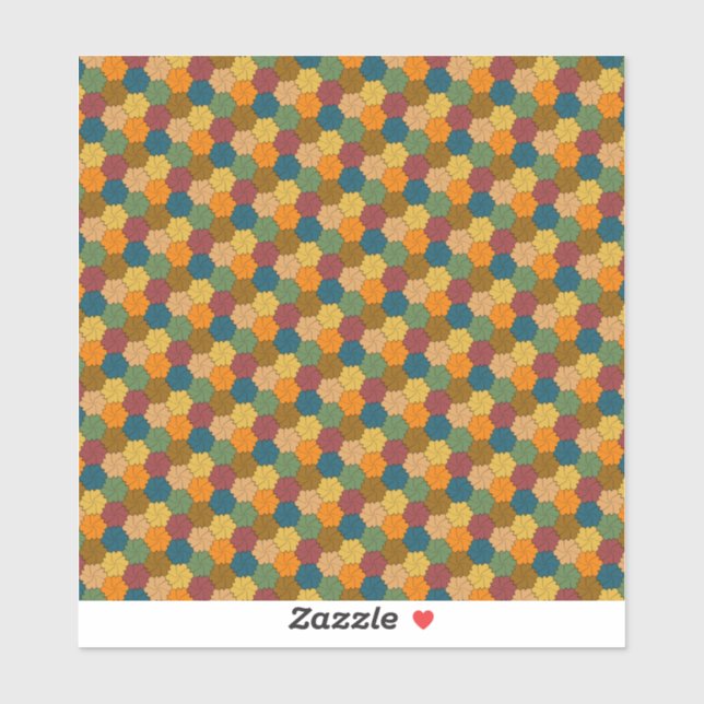 Tessellated Multi-coloured Flower Wheel Pattern (Sheet)