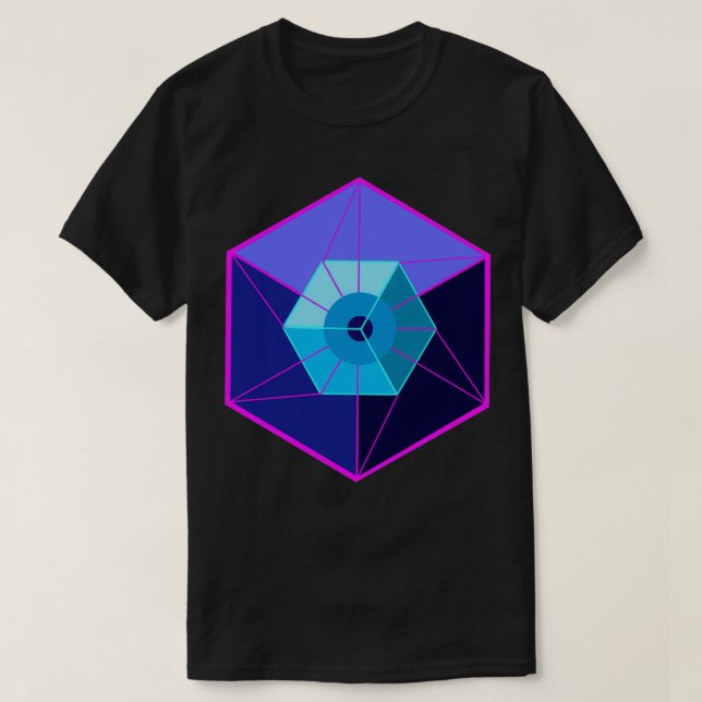 Tesseract 4D Hypercube  T-Shirt (Design Front)