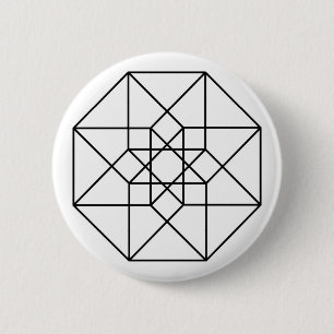 Tesseract (black outline) 2 inch round button