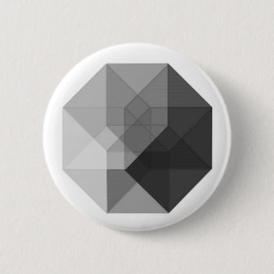 Tesseract (greyscale) 2 inch round button