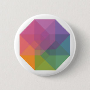 Tesseract (pastel rainbow) 2 inch round button
