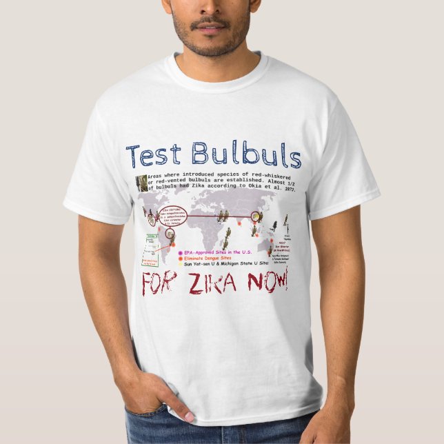 Test Bulbuls For Zika Shirt by RoseWrites (Front)
