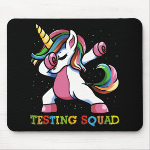 Test Day Dabbing Unicorn Testing Squad Girls . Mouse Pad
