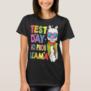 Test Day No Prob Llama Cute Llama Teacher Testing T-Shirt