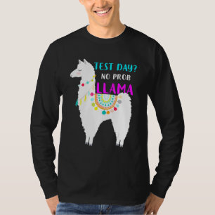 Test Day No Prob Llama Teacher Exam Testing T-Shirt