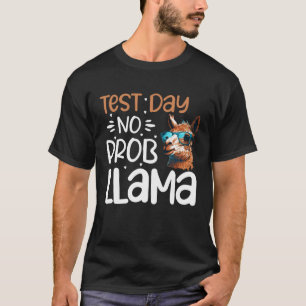 Test Day No Probllama  Llama Testing Day Teacher T-Shirt