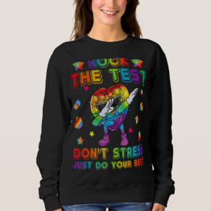 Test Day Pop It Fidget Toy Heart Shape Dabbing Roc Sweatshirt