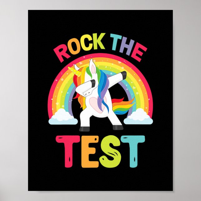 Test Day Rock The Test Teacher Testing Day Poster (Front)