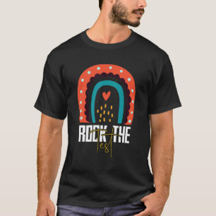 Test Day Rock The Test Teacher Testing Day Rainbow T-Shirt