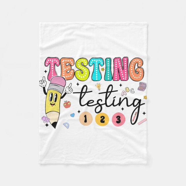 Test Day Yall Testing Day Teacher  Fleece Blanket (Front)