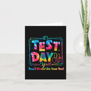 Test Day Y'all Tie Dye Funny Testing Day Teacher S Card