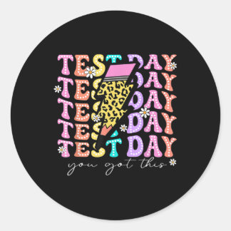 Test Day You Got This Teacher Testing Day Boys Kid Classic Round Sticker