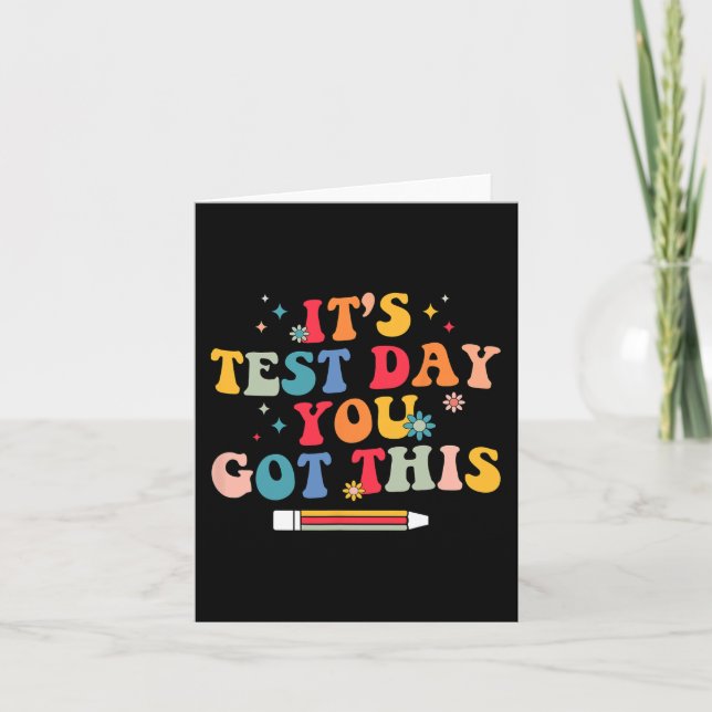 Test Day You Got This Teacher Testing Day Groovy  Card (Front)