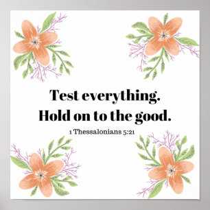Test Everything   1 Thessalonians Bible Verse Poster