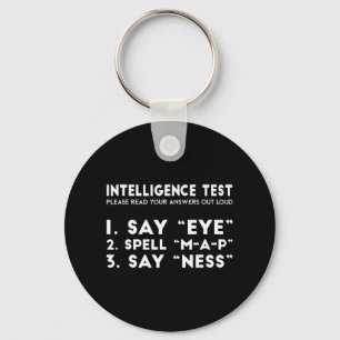 Test Eye Map Ness Funny Joke Father's Day Keychain