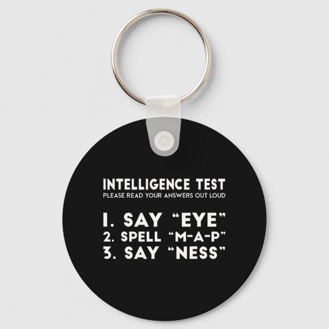 Test Eye Map Ness Funny Joke Father's Day  Keychain (Front)