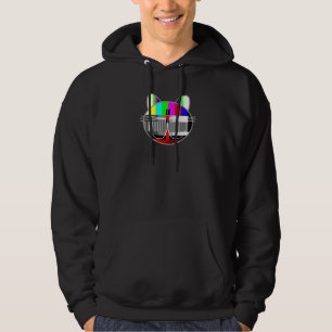 Test Pattern Cat Vintage Retro 80s 90s Television Hoodie